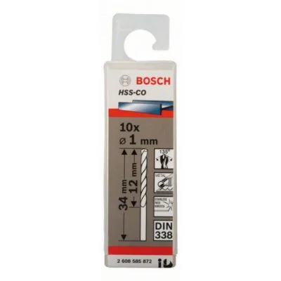 Jeu 10 Forets Hss-Co 1,0x12x34mm Standard 2608585872