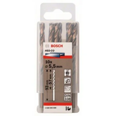 Jeu 10 Foret A Metaux Hss-Co 5,5x57x93 2608585888