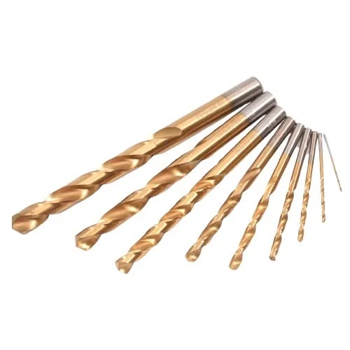 Jeu de 10 Forets HSS M2 Harden Ø6,0 mm – DIN 338, Pointe 135° et Revêtement Titane