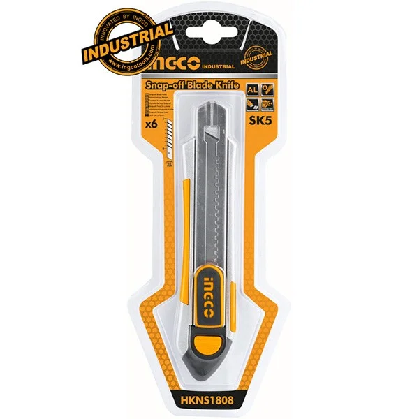 Cutter alu 100mmx18mm + 6 lames – HKNS1808 INGCO MAROC