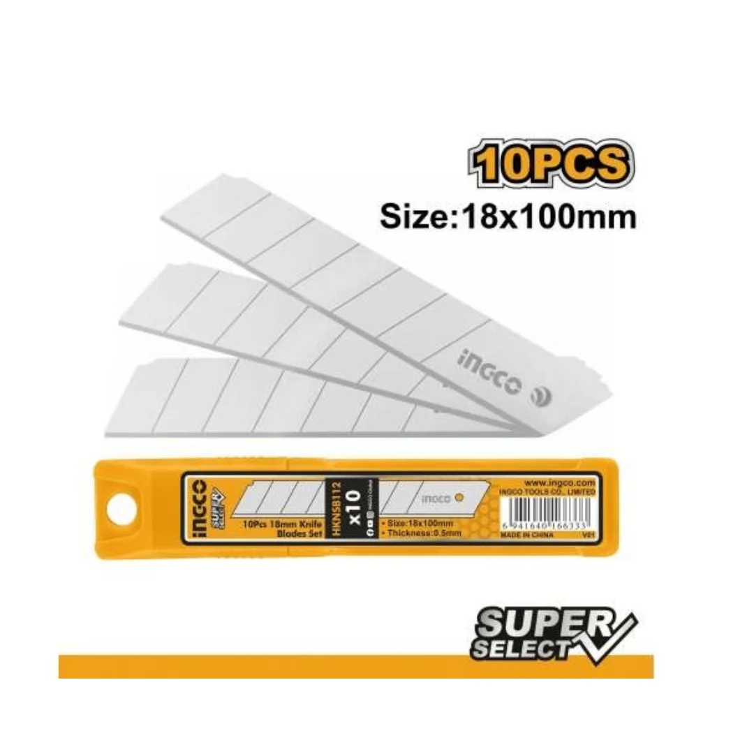 Boite de 10 Lames de Cutter 18*100mm – Hknsb112 Ingco Maroc