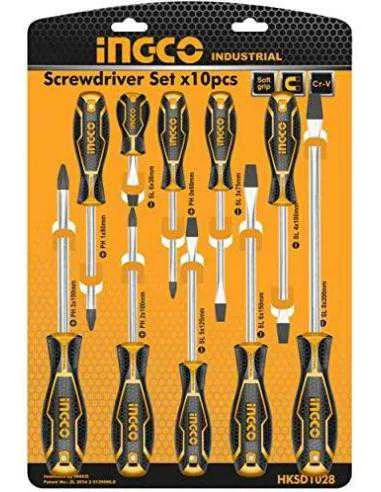 Set de 10 tournevis – HKSD1028 INGCO MAROC