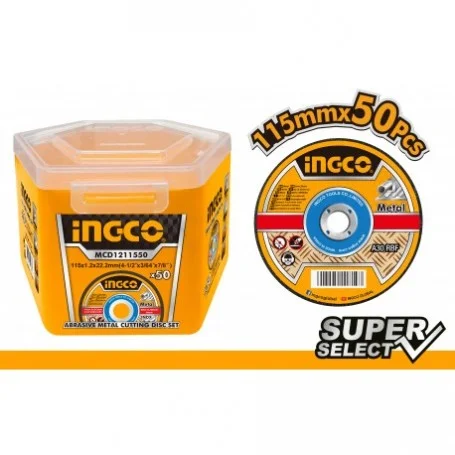 Jeu de 50 disques abrasifs 115mm SS – MCD1211550 INGCO MAROC