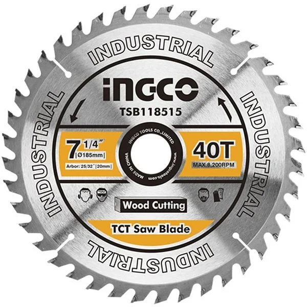 Disque de coupure alu 185mm 40 dents compatible – TSB118515 INGCO MAROC
