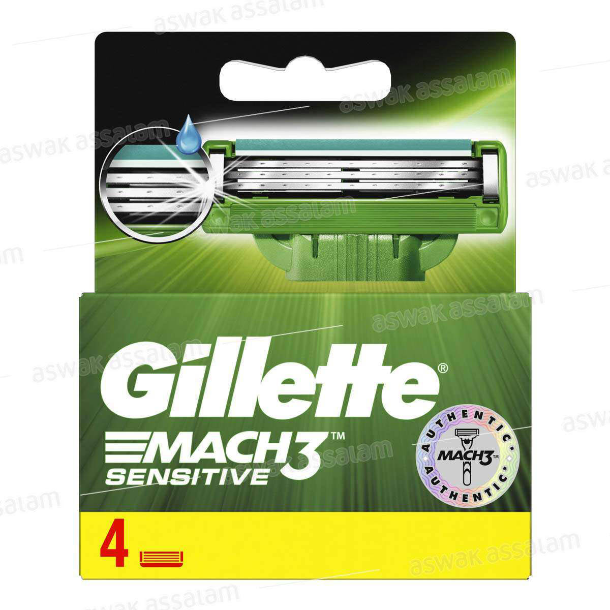 Recharges Lames de Rasoir Mach3 Sensitive 4 Unites Gillette