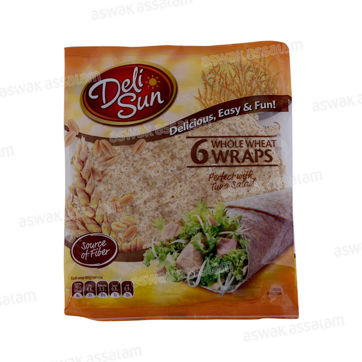 Wraps de Farine de Ble Complet 6 Unites 360g Deli Sun