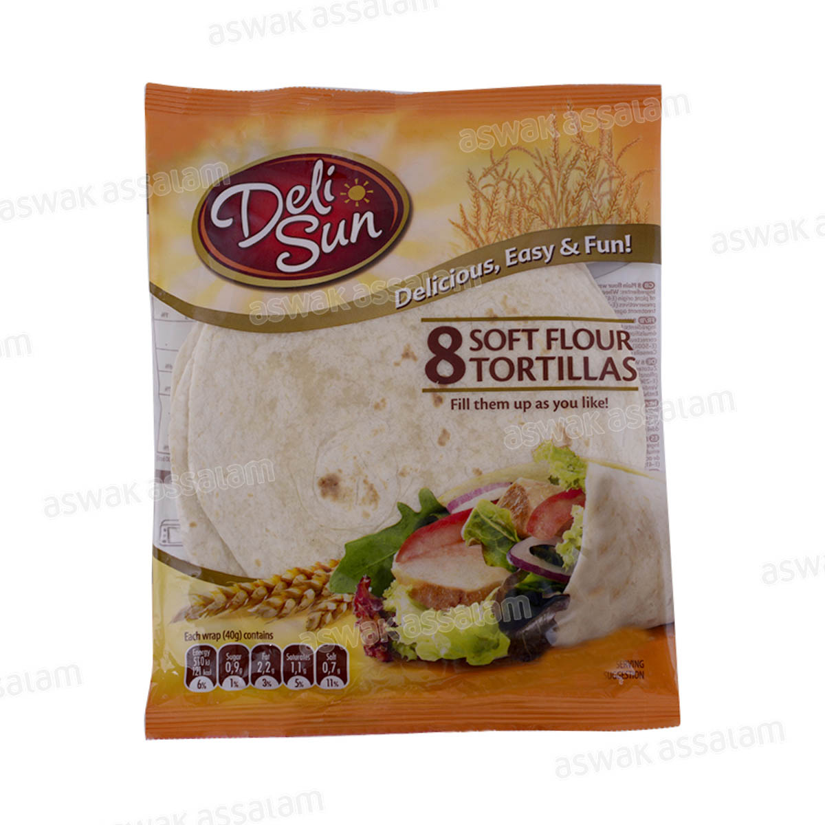 Wraps de Farine de Ble 8 Unites 320g Deli Sun