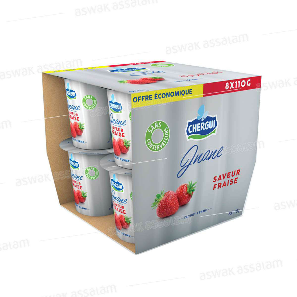 Yaourt Jnane Fraise 8*110g Pack Chergui