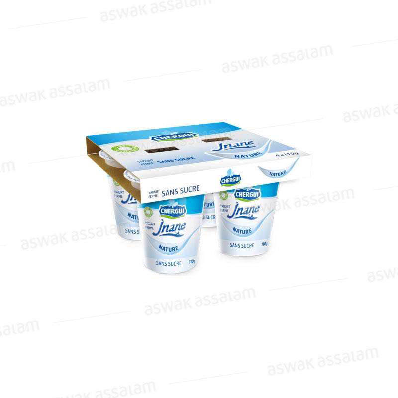 Yaourt Jnane Ferme Nature Sans Sucre 4*110g Pack Chergui