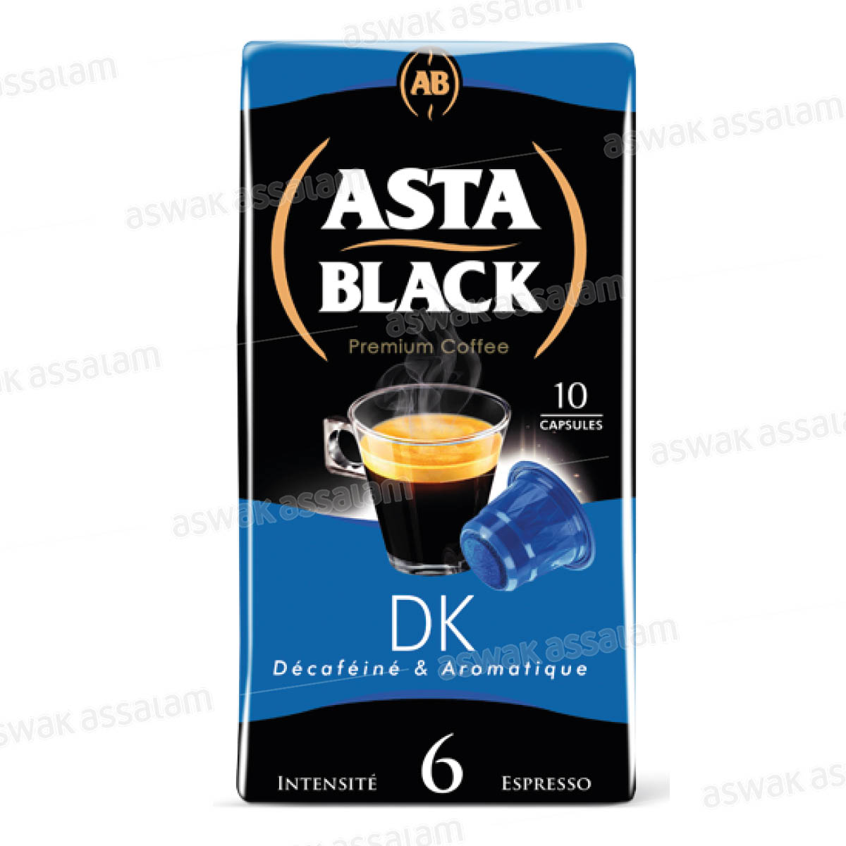 Cafe Decafeine Boite 10 Capsules Compatibles Asta Black