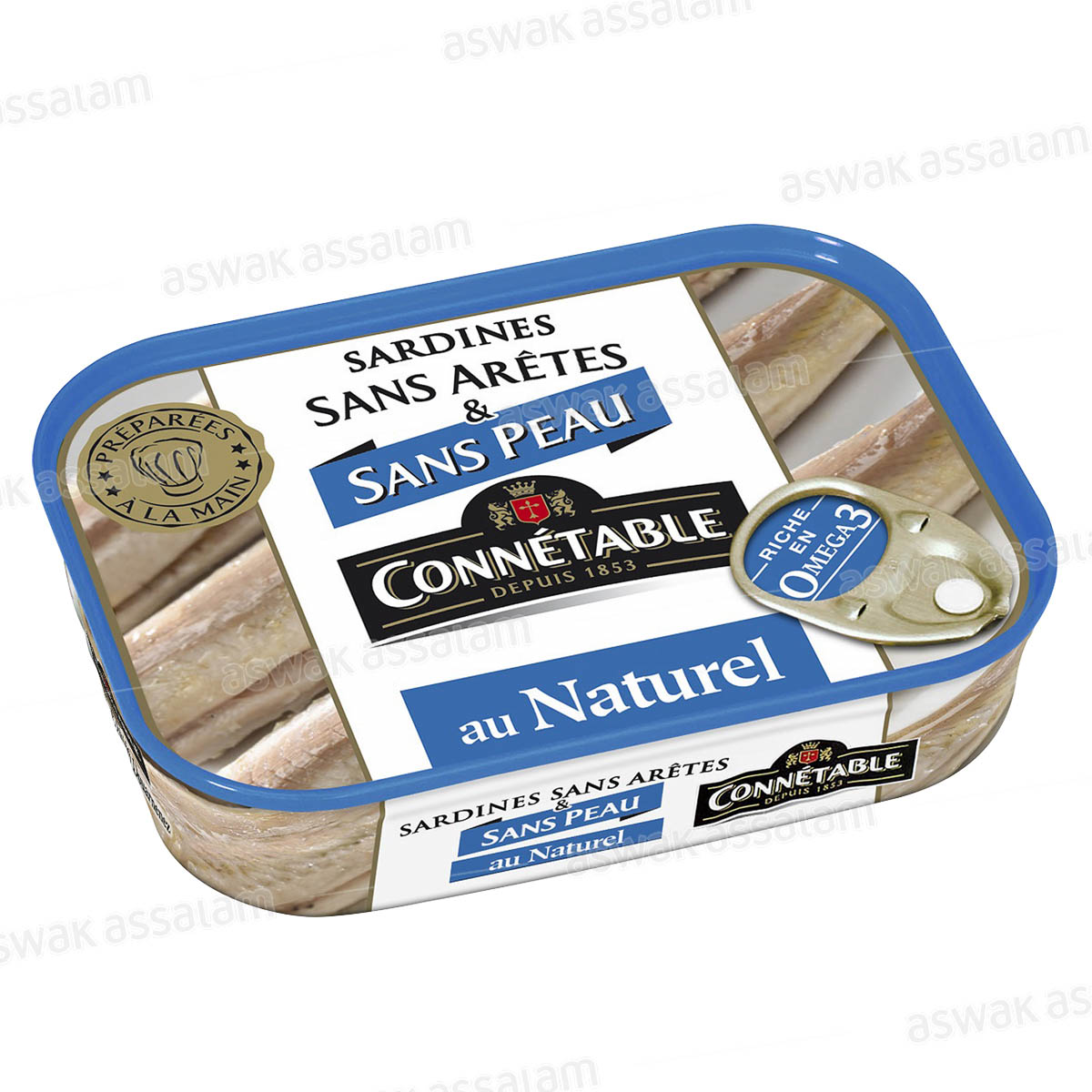 Sardines Sans Peau et Sans Aretes au Naturel 140g Connetable