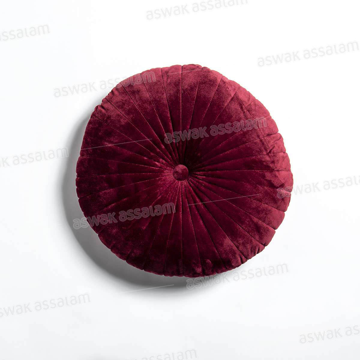 Coussin Rond Velours – Bordeau 50cm