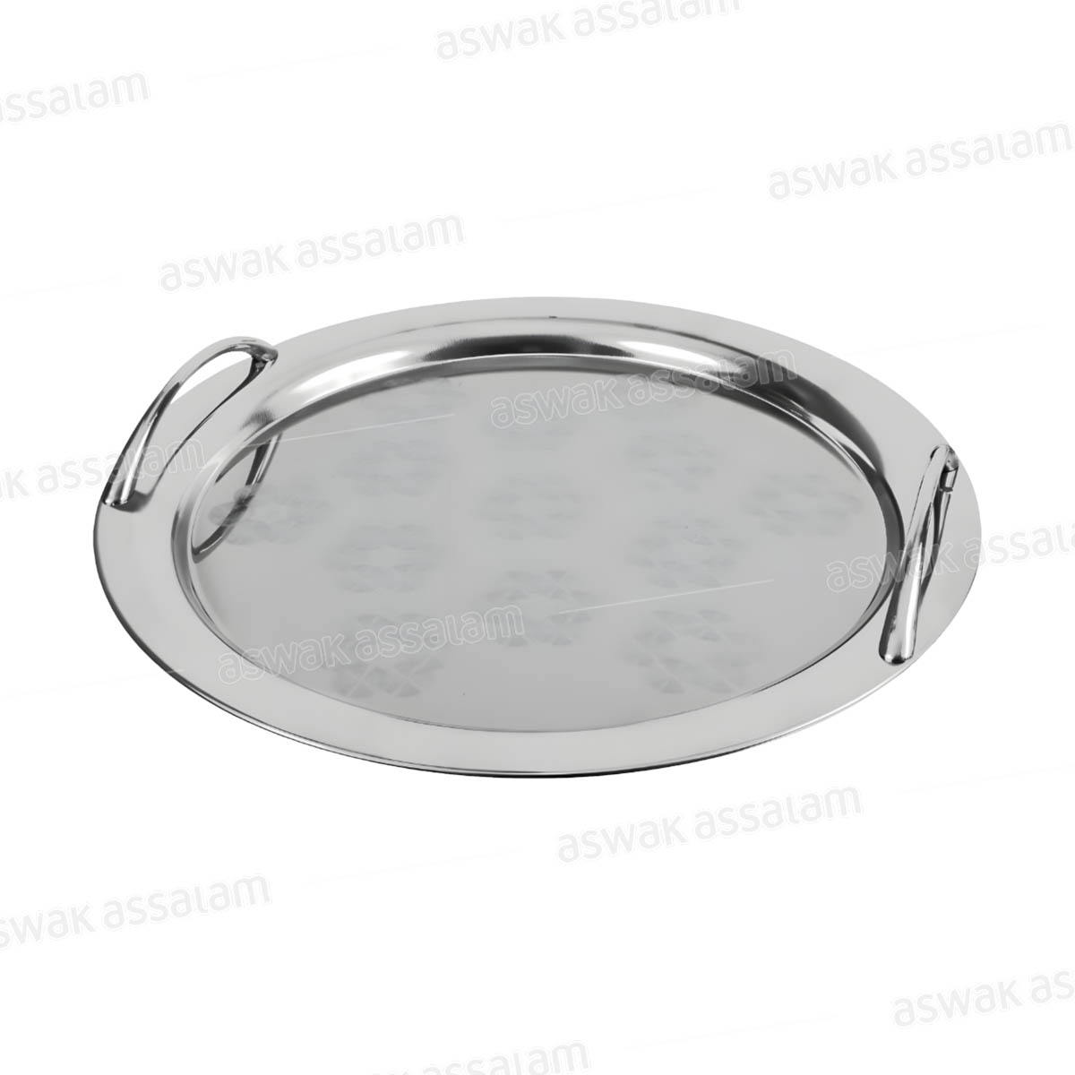 Plateau Inox Rond Avec Anses 35,5cm