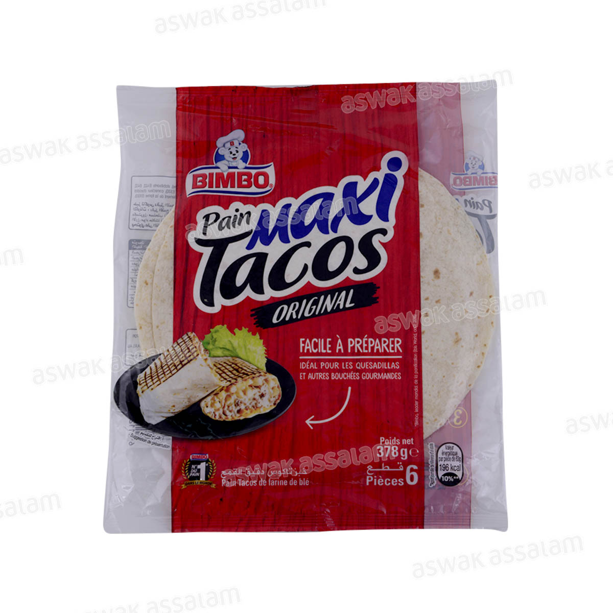 Pain Maxi Tacos Original 6 Unites 378g Bimbo