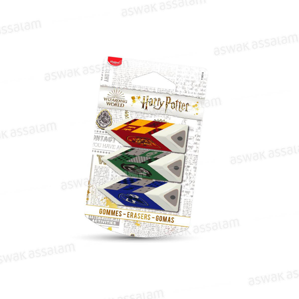 3 Gommes Forme Pyramide Harry Potter Maped