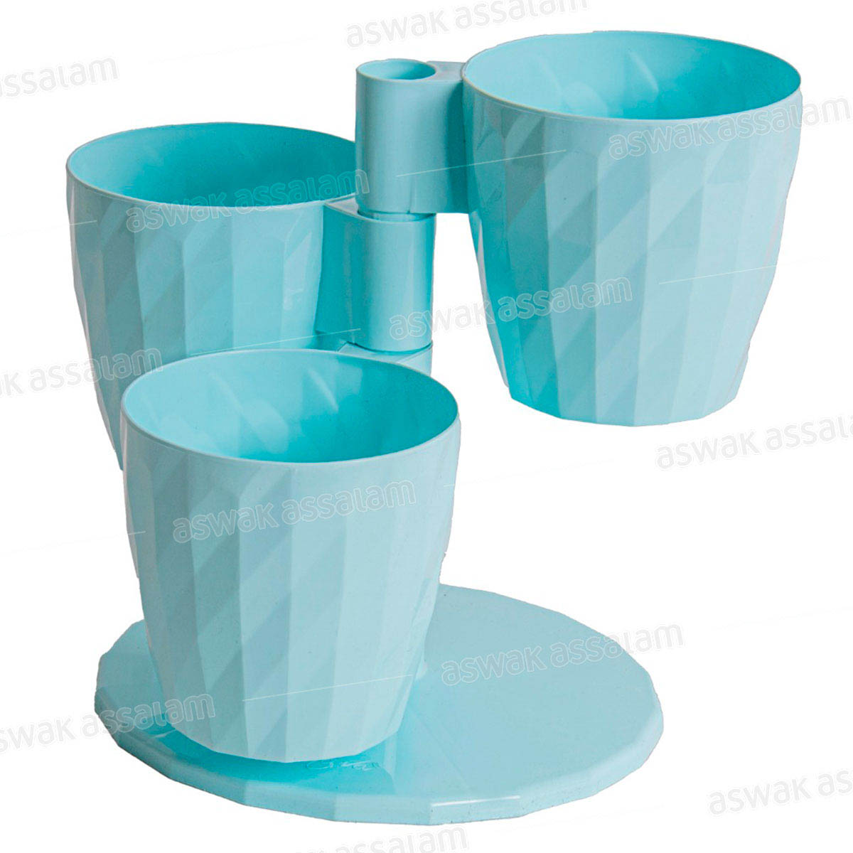 Set de 3 Pots de Fleurs Bleu Ciel 24*27*24cm