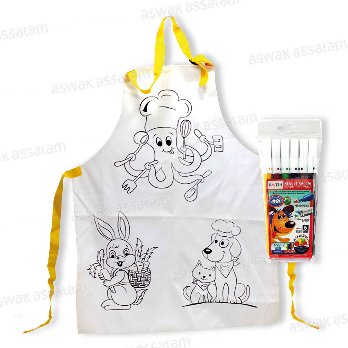 Tablier de Peinture Lavable + Feutre