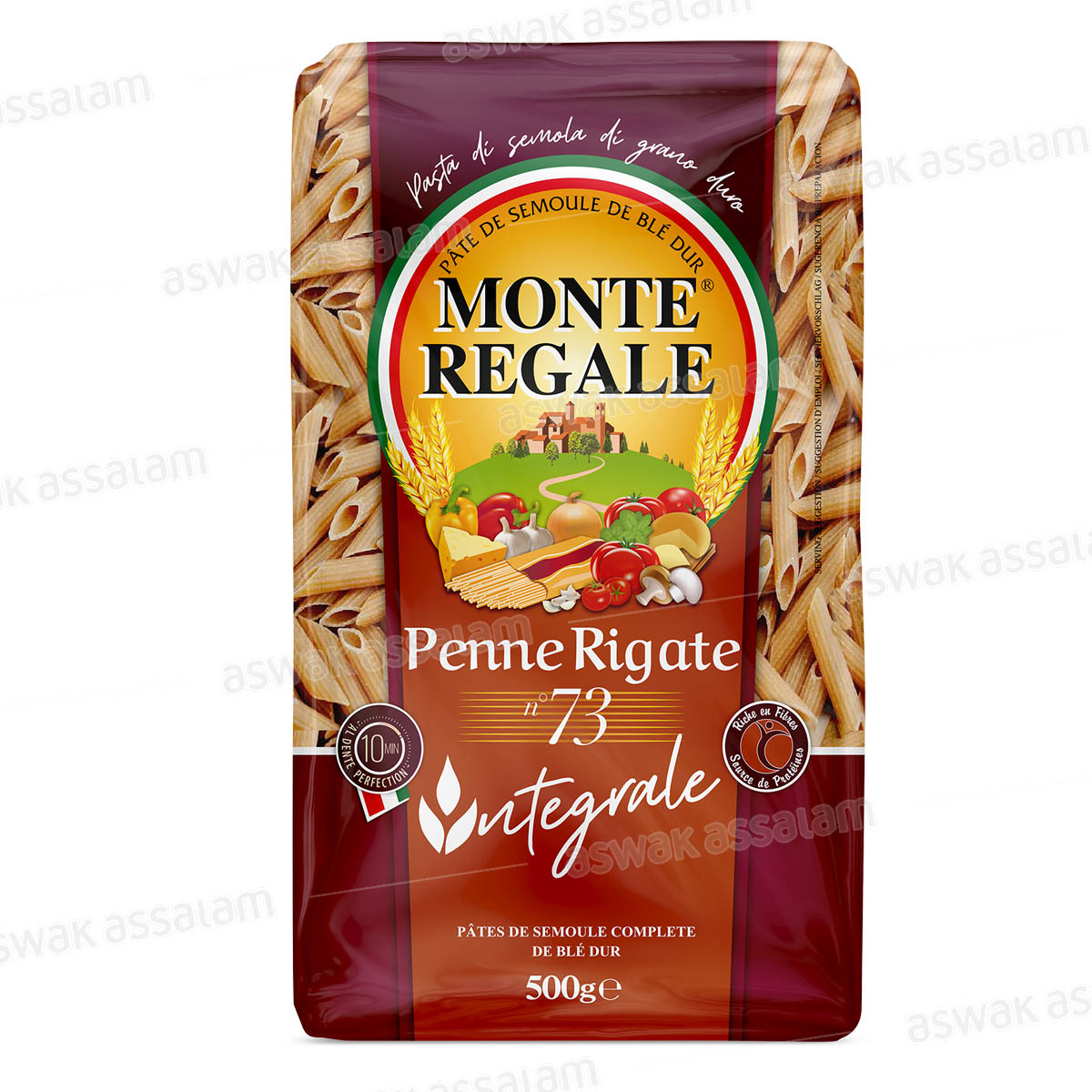Penne Rigate Integrale N° 73 500g Monte Regale