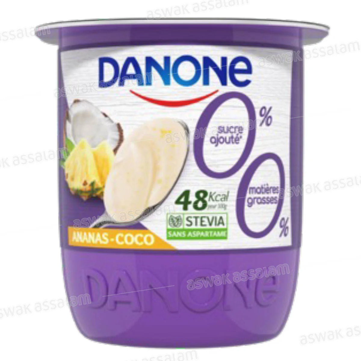 Yaourt Ananas Coco 0% Sucre Ajoute 0% Mg 105g Danone