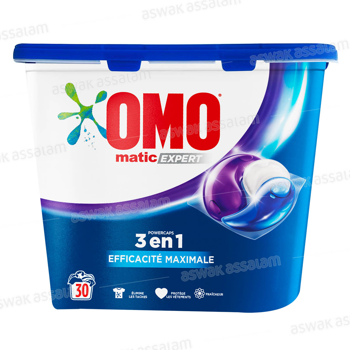 Lessive Capsule 3 en 1 Expert 30 Unites Omo