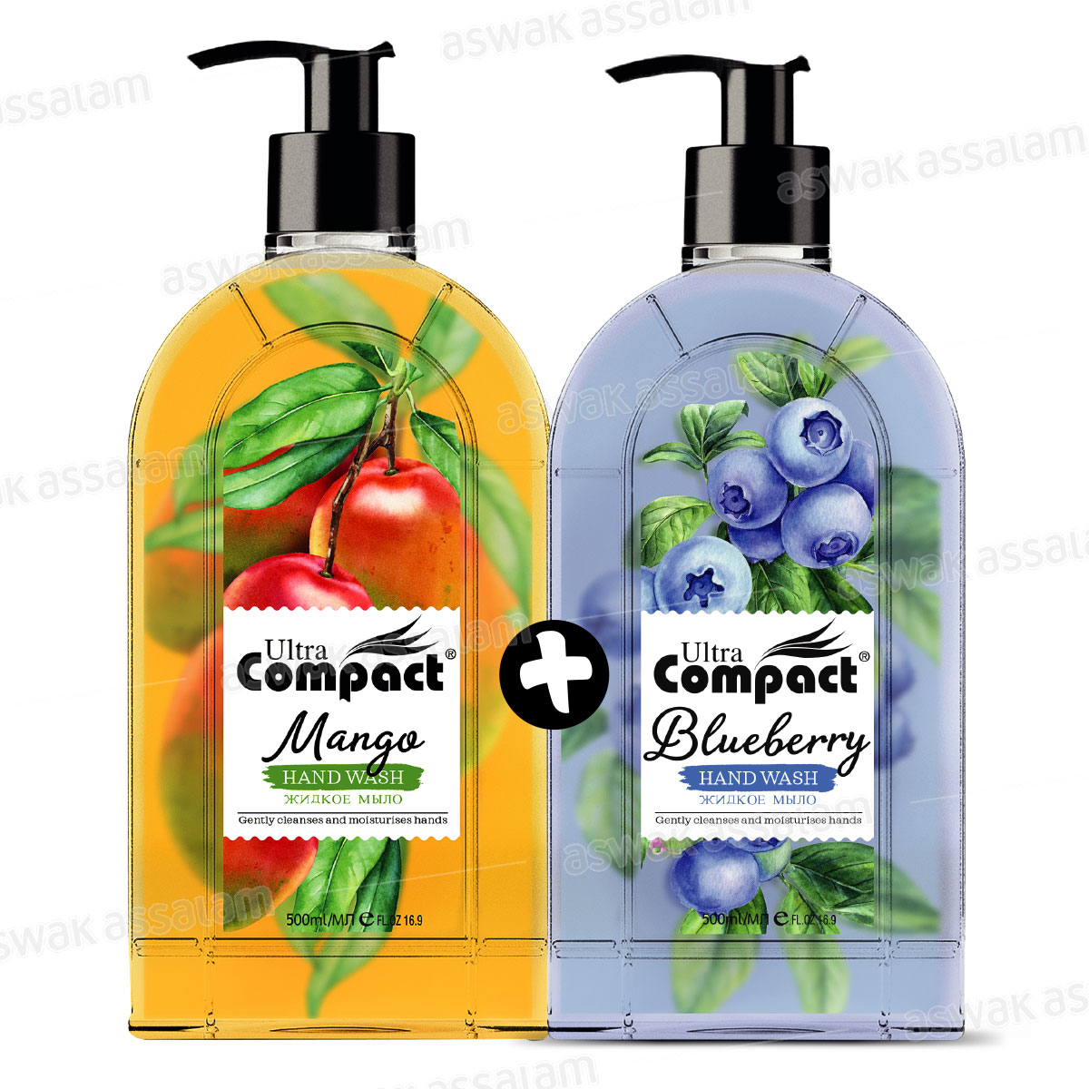 Lot de 2 Savons Liquides pour Mains 500ml Ultra Compact