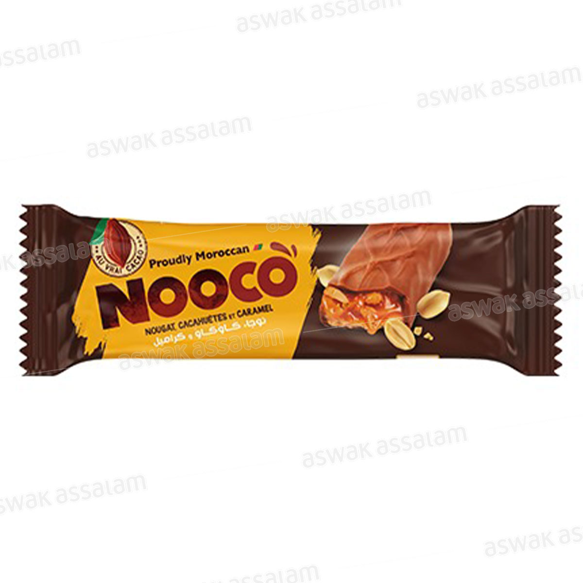 Barre Chocolat Nougat Caramel Cacahuete 24g Nooco