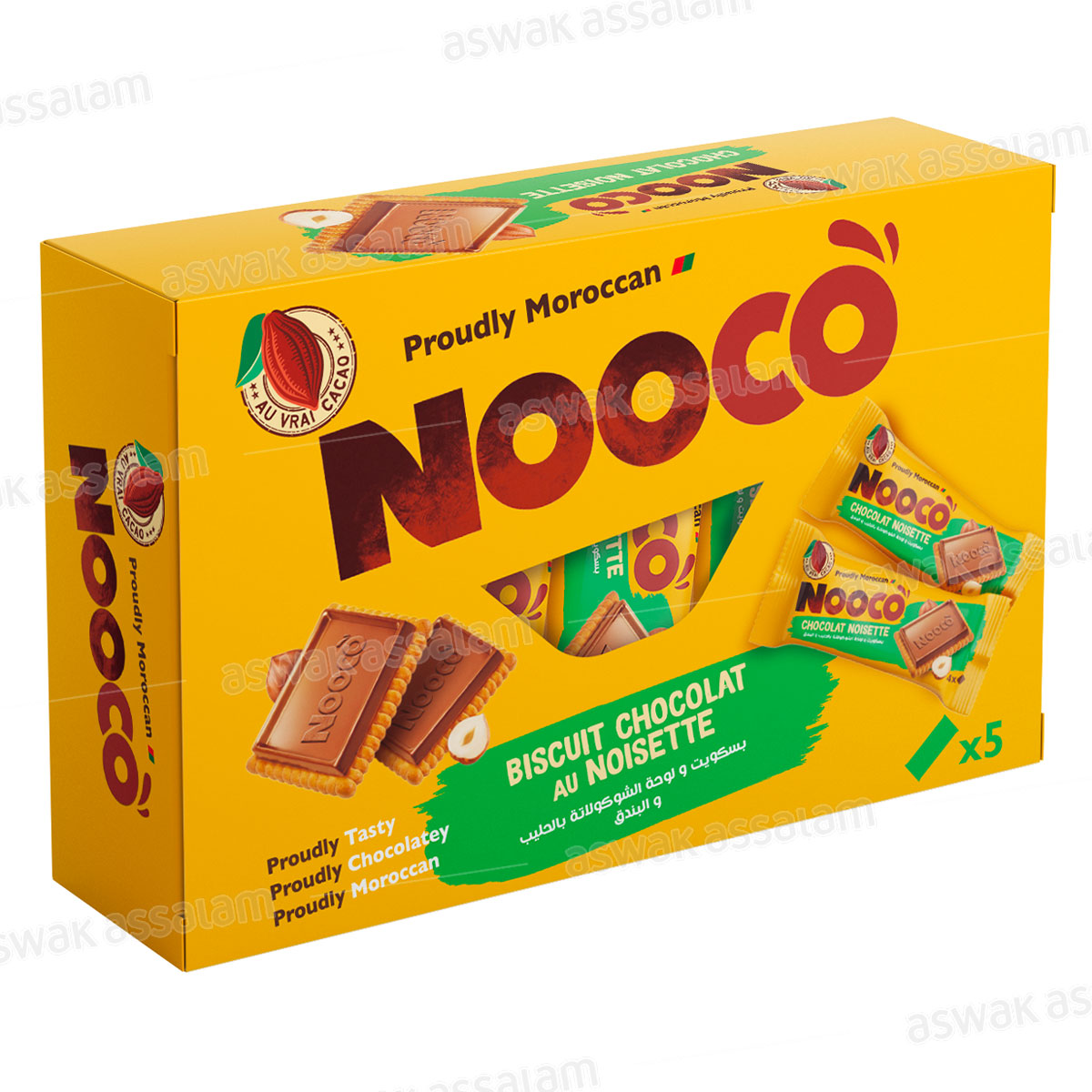 Biscuit & Tablette Chocolat Lait Noisette Pack 5*54g Nooco