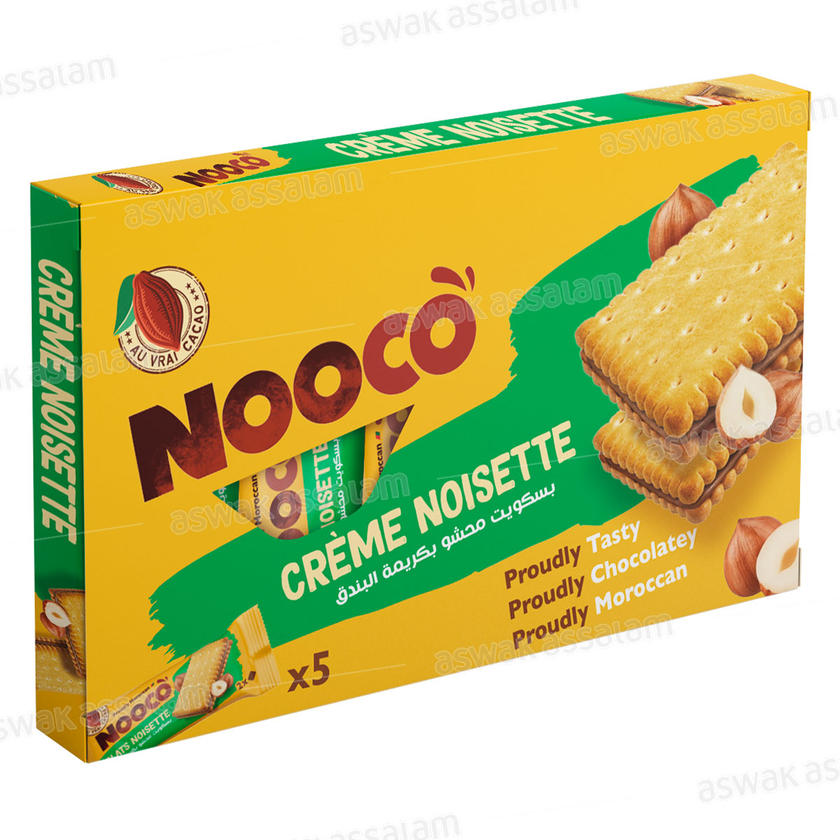 Biscuit Fourre Creme Noisette Pack 5*34g Nooco