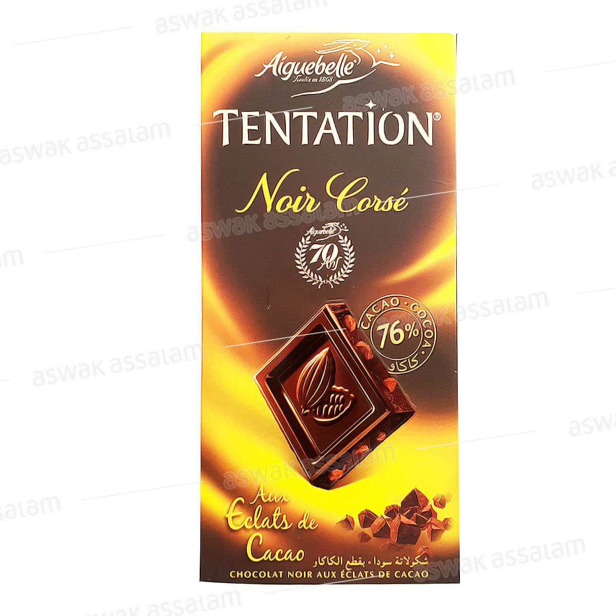 Chocolat Noir Corse aux Eclats de Cacao 100g Tentation Aiguebelle