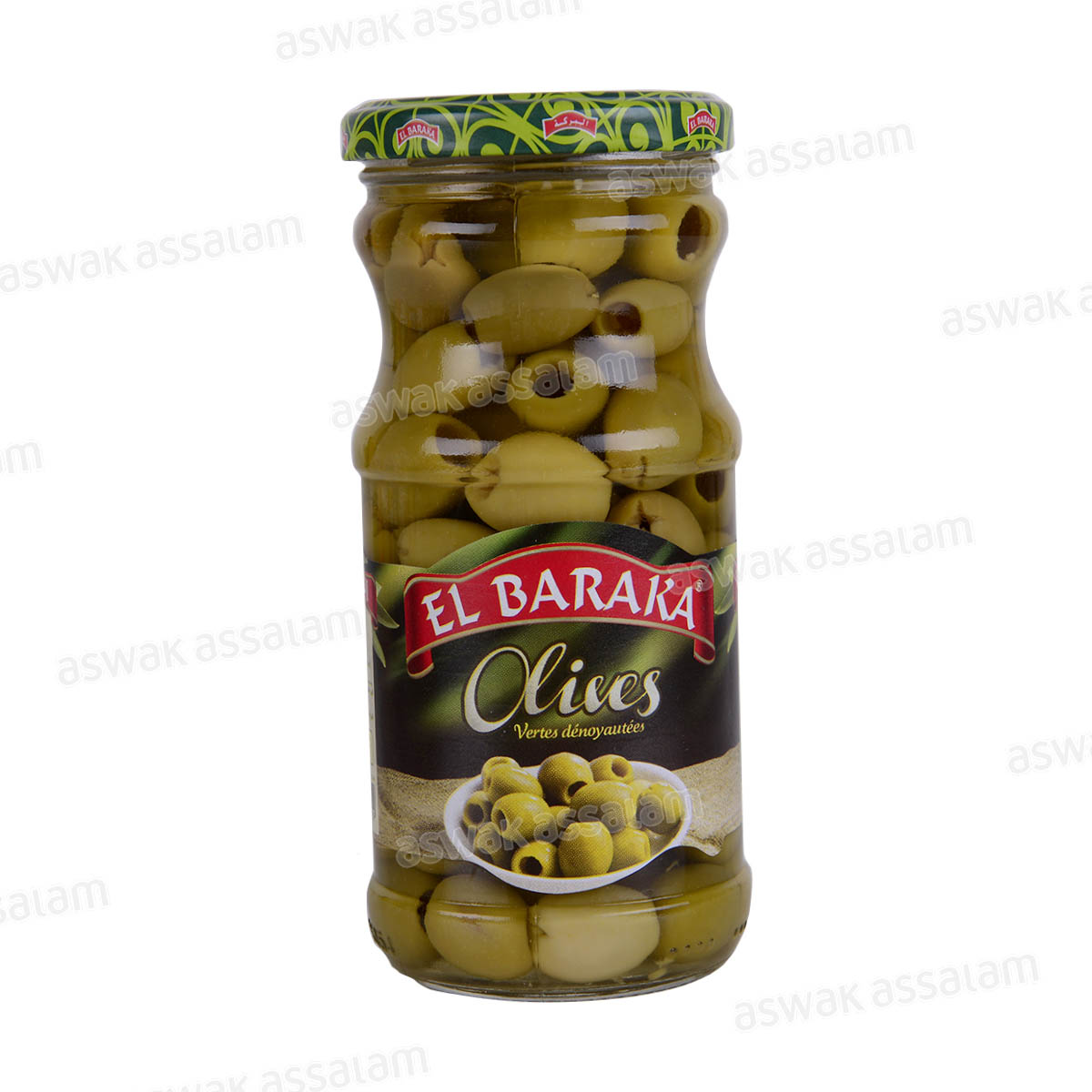 Olives Vertes Denoyautees 37cl El Baraka