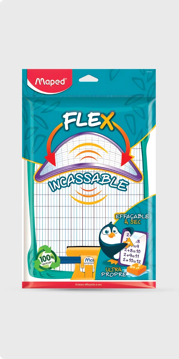 Ardoise effaçable incassable 19x27cm + feutre + brosse – MAPED ardoise1