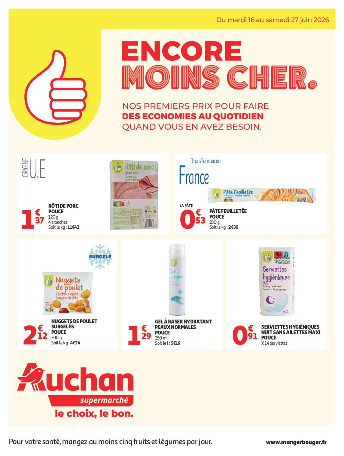 Catalogue Auchan Supermarché du 16 au 27 juin 2026 - Couverture