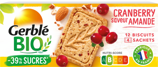Biscuits Saveur Amande Cranberry Bio Gerblé