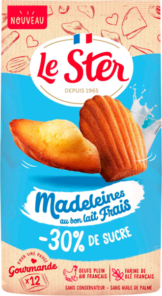 Madeleines Coquilles au Lait Frais -30% de Sucre le Ster