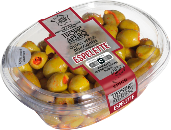 Olives Vertes Dénoyautées Piment D'espelette Tropic Apéro