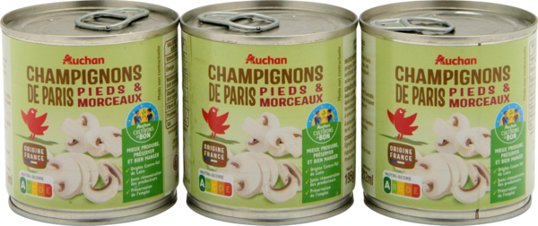 Champignons de Paris Pieds et Morceaux Auchan