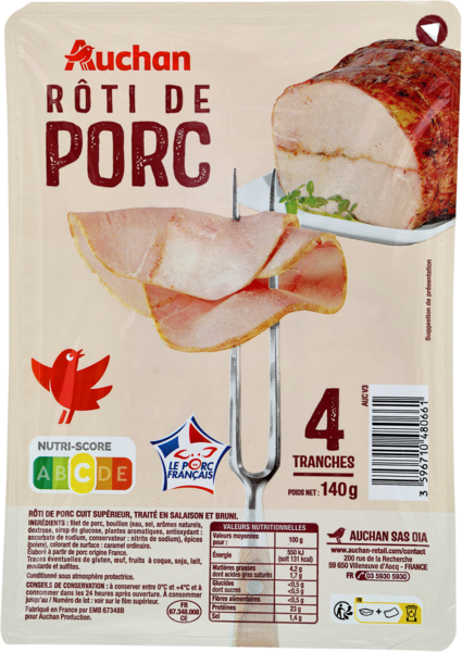 Rôti de Porc Cuit Supérieur Auchan