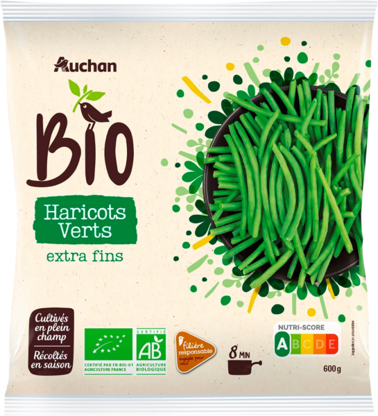 Haricots Verts Extra Fins Surgelés Auchan Bio