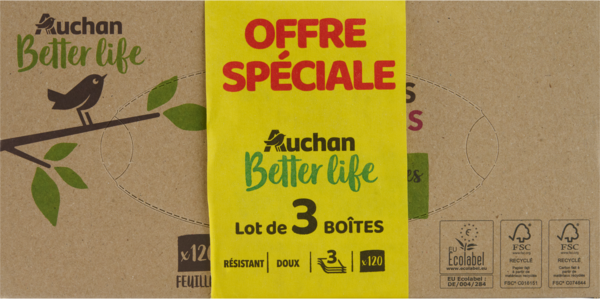 Boite de Mouchoirs Auchan Better Life