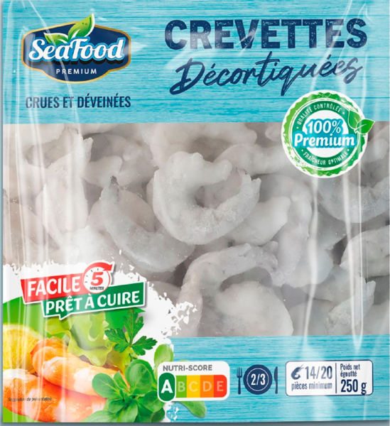 CREVETTES DECORTIQUÉES CRUES CONGELÉES