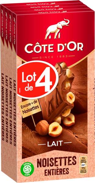 Tablette Chocolat Lait Noisettes Côtes D'or