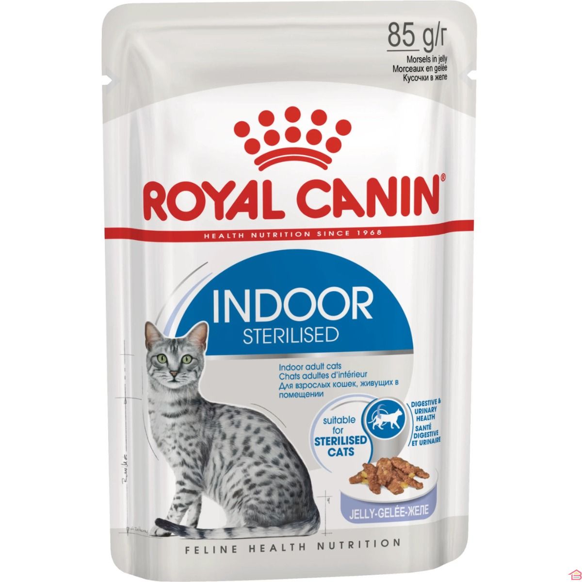 Royal Canin Indoor Sterilised Aliment Humide pour Chat Adulte Stérilisé D’intérieur en Gelée 85 G
