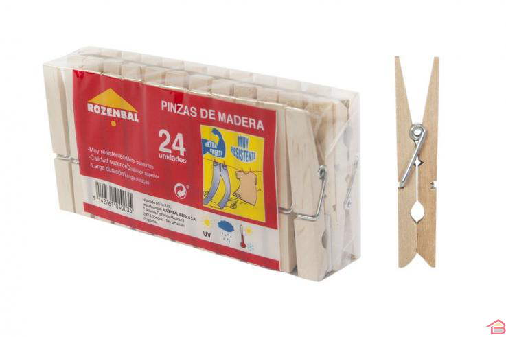 Pinces A Linge Bois 24 Pieces