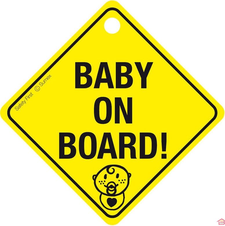 Panneau Bébé à Bord Jaune Avec Ventouse pour Voiture