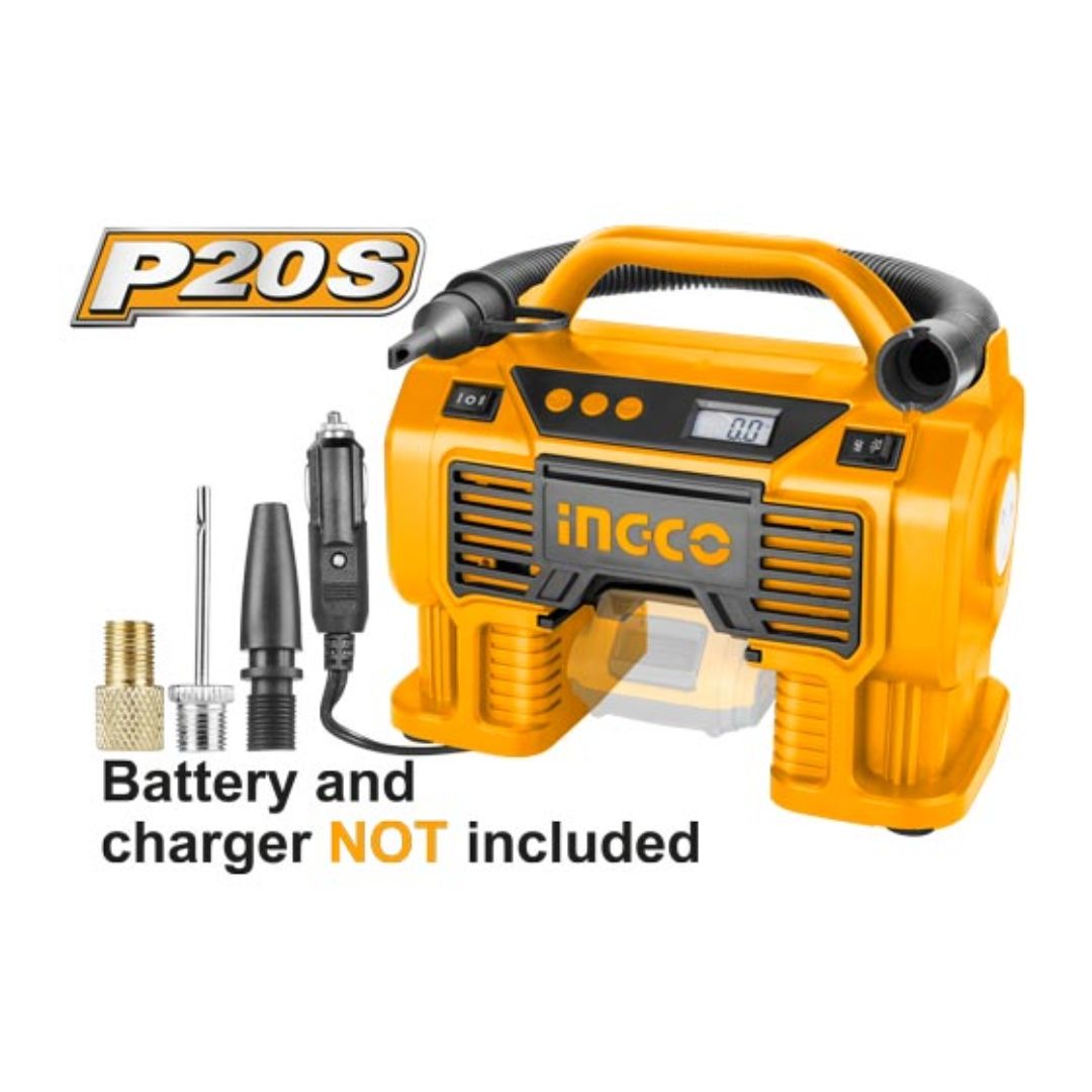 Compresseur d'air automatique 20V (sans batterie/chargeur) INGCO CACLI2002
