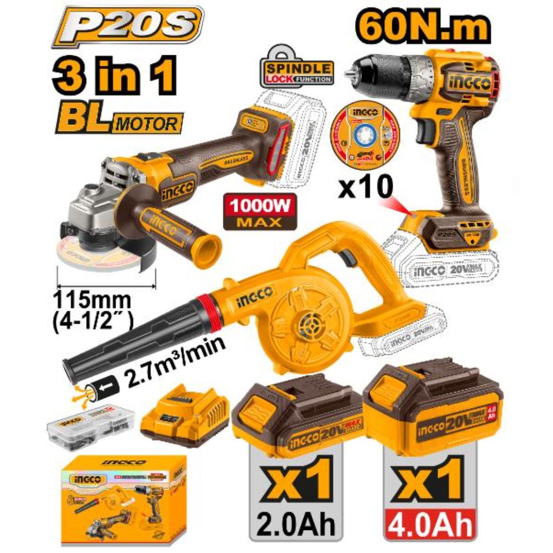 Kit combo sans fil INGCO COSLI241192