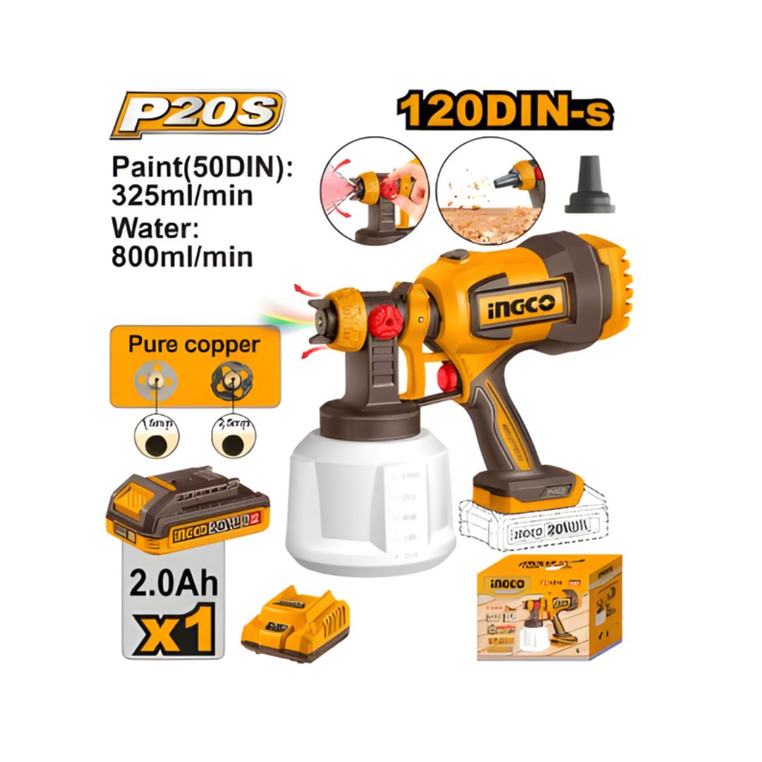 Pistolet pulvérisateur sans fil INGCO CSGLI20042