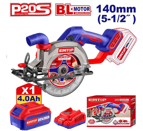 SCIE CIRCULAIRE 140MM SANS FIL 20V + BATTERIE 4.0AH ELCS14021