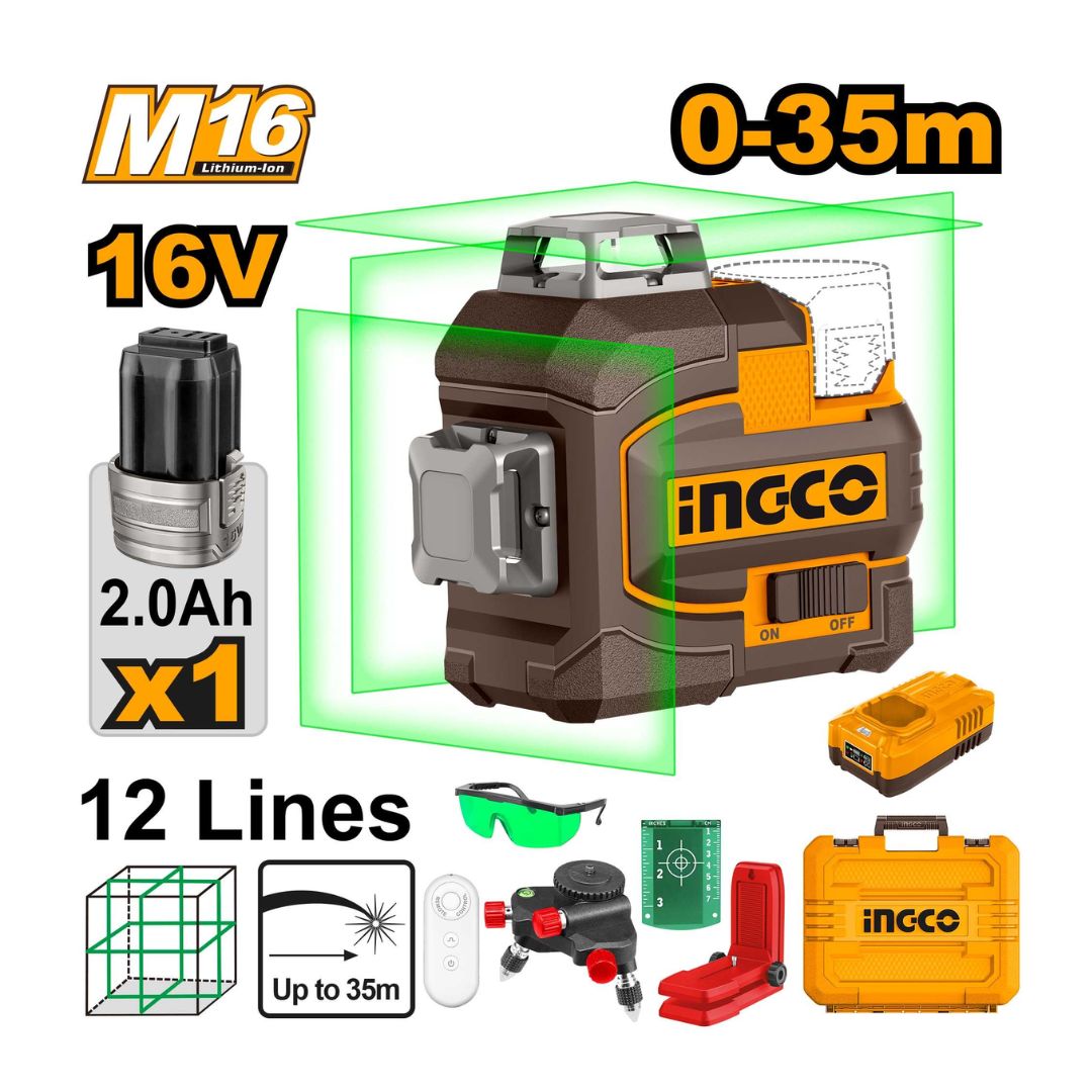 Niveau laser 3D sans fil à autonivellement HLL301201