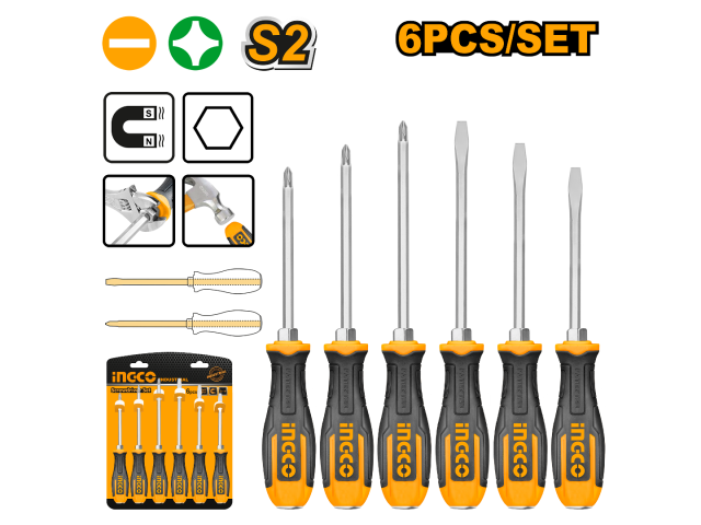 Set de 6 tournevis go-through HSGT680608